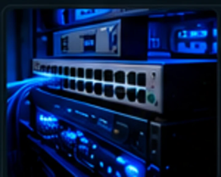 Network switch and structured cabling representing the security architecture project